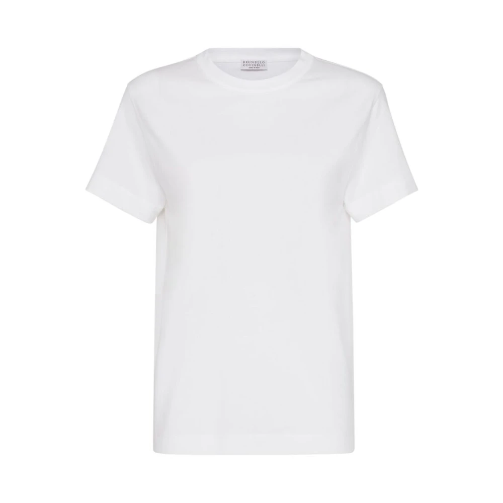 BRUNELLO CUCINELLI Witte Katoenen Monili Ketting T-shirt White Dames