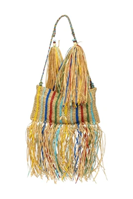 Boho Raffia Väska med Fransar