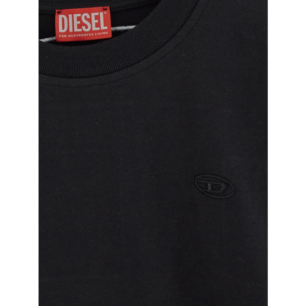Diesel Katoenen Logo T-shirt Black Heren