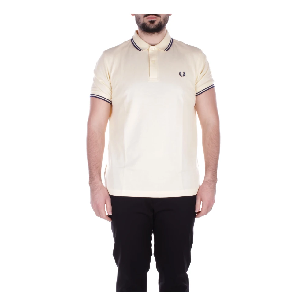 Fred Perry Beige Logo Front Polo Shirt Beige Heren