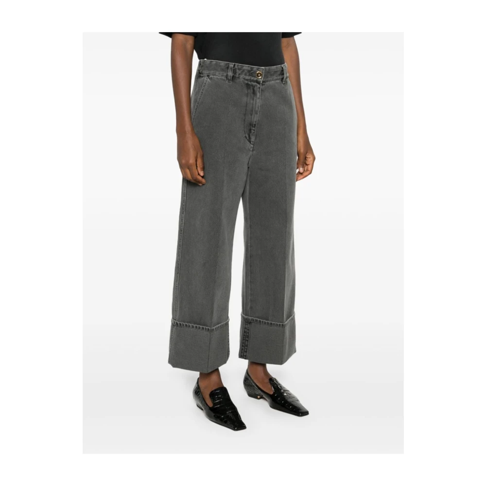 Patou Grijze Denim Wijde Pijp Jeans Gray Dames