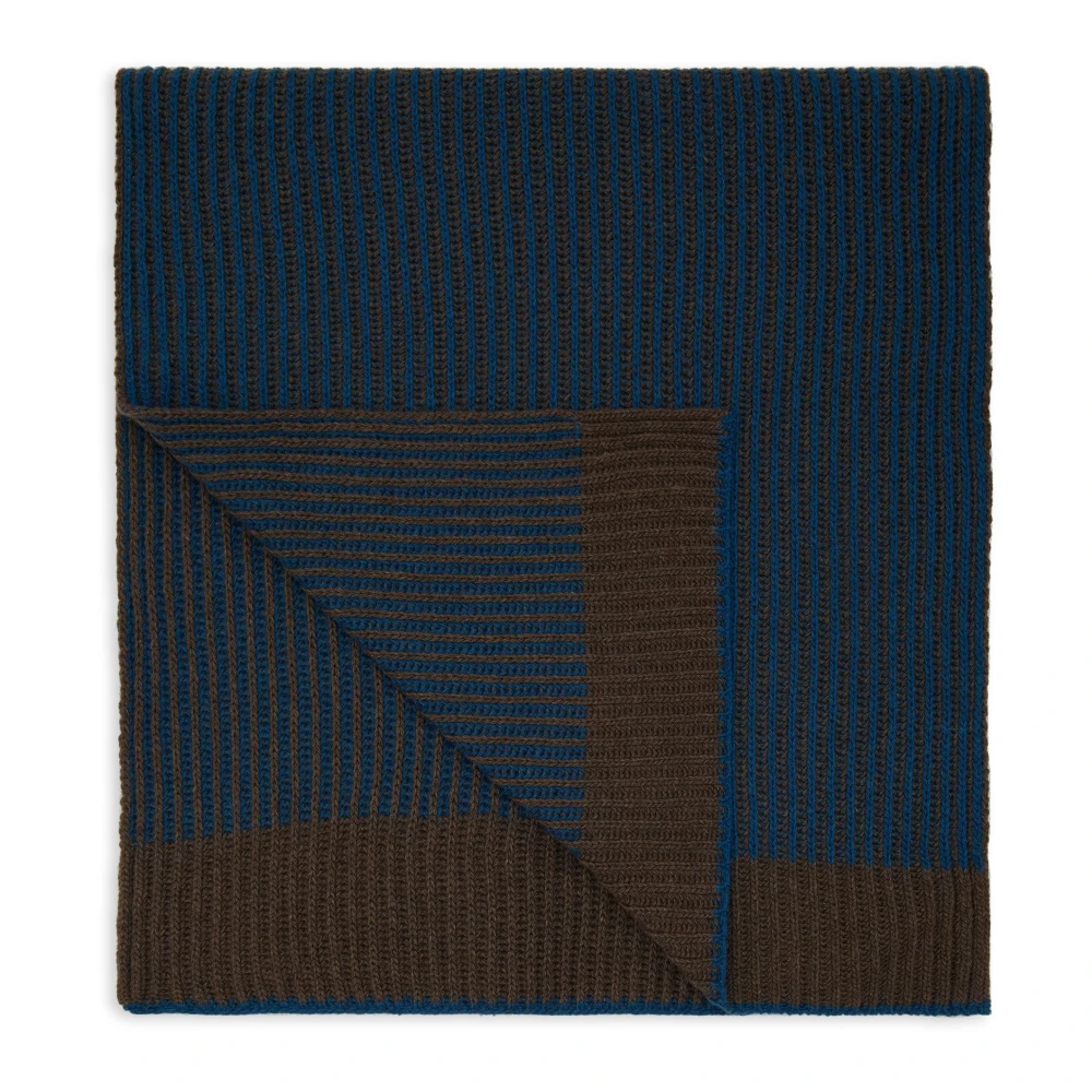 Gallo Unisex blauw en sjaal met geribbelde rib Multicolor Unisex