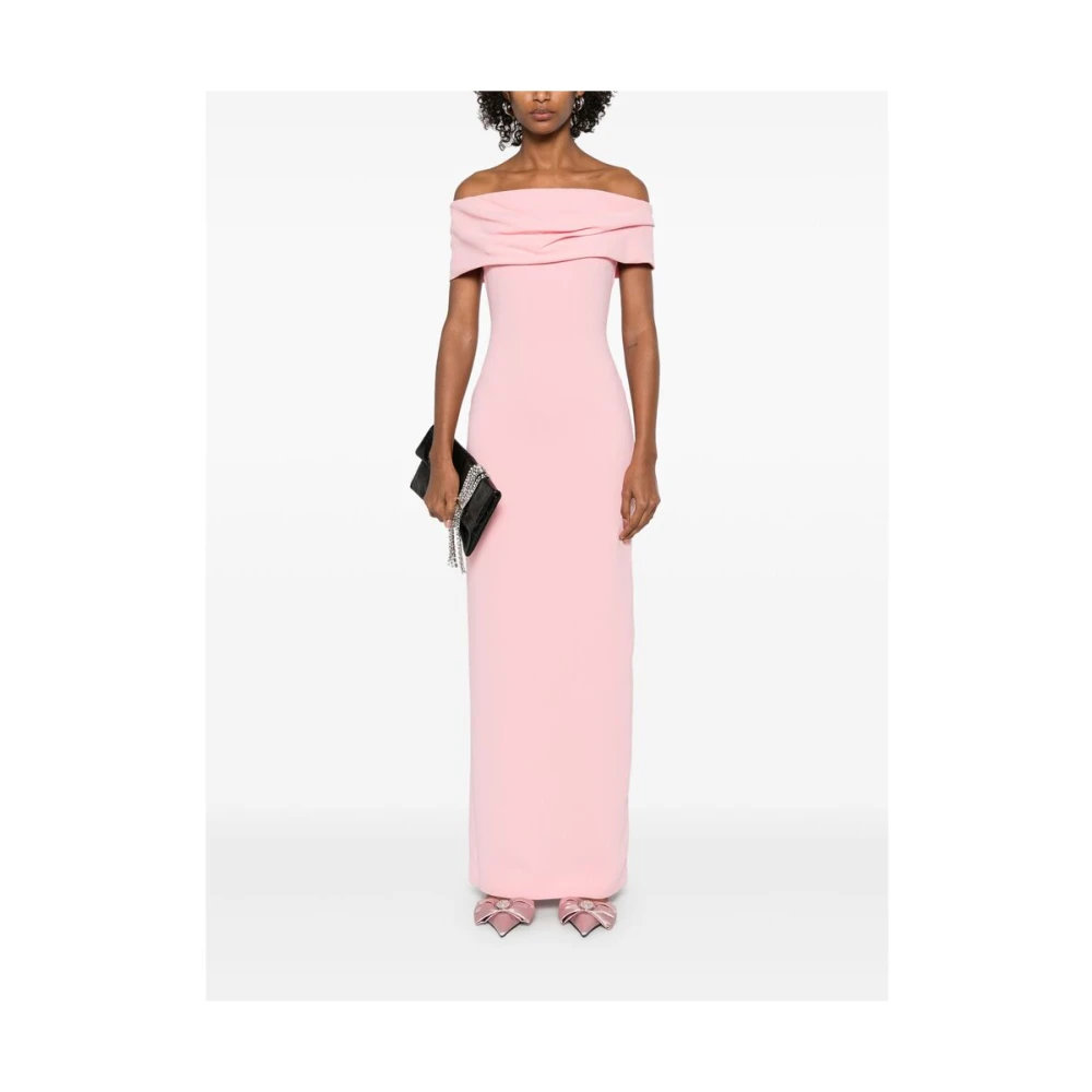 Solace London Roze Bardot Halslijn Column Jurk Pink Dames