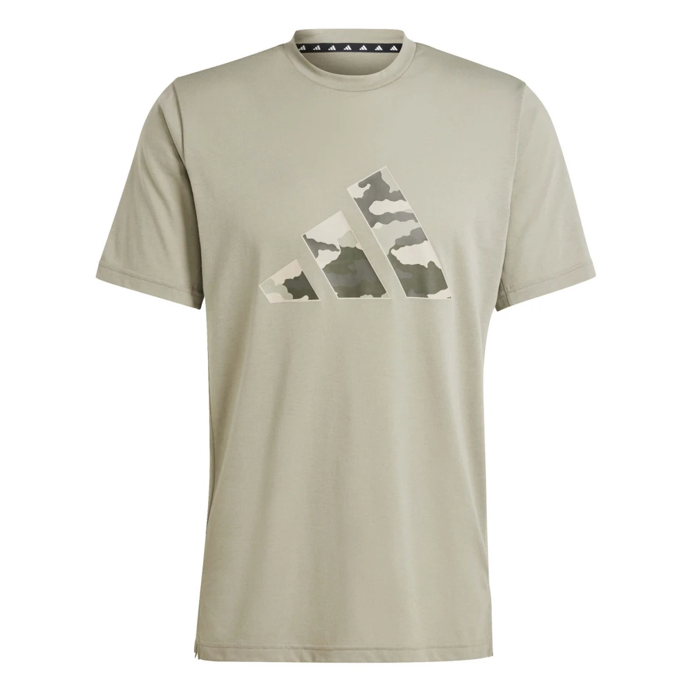 Adidas Trein Essentials Camo Grafisch Logo T-shirt Green Heren