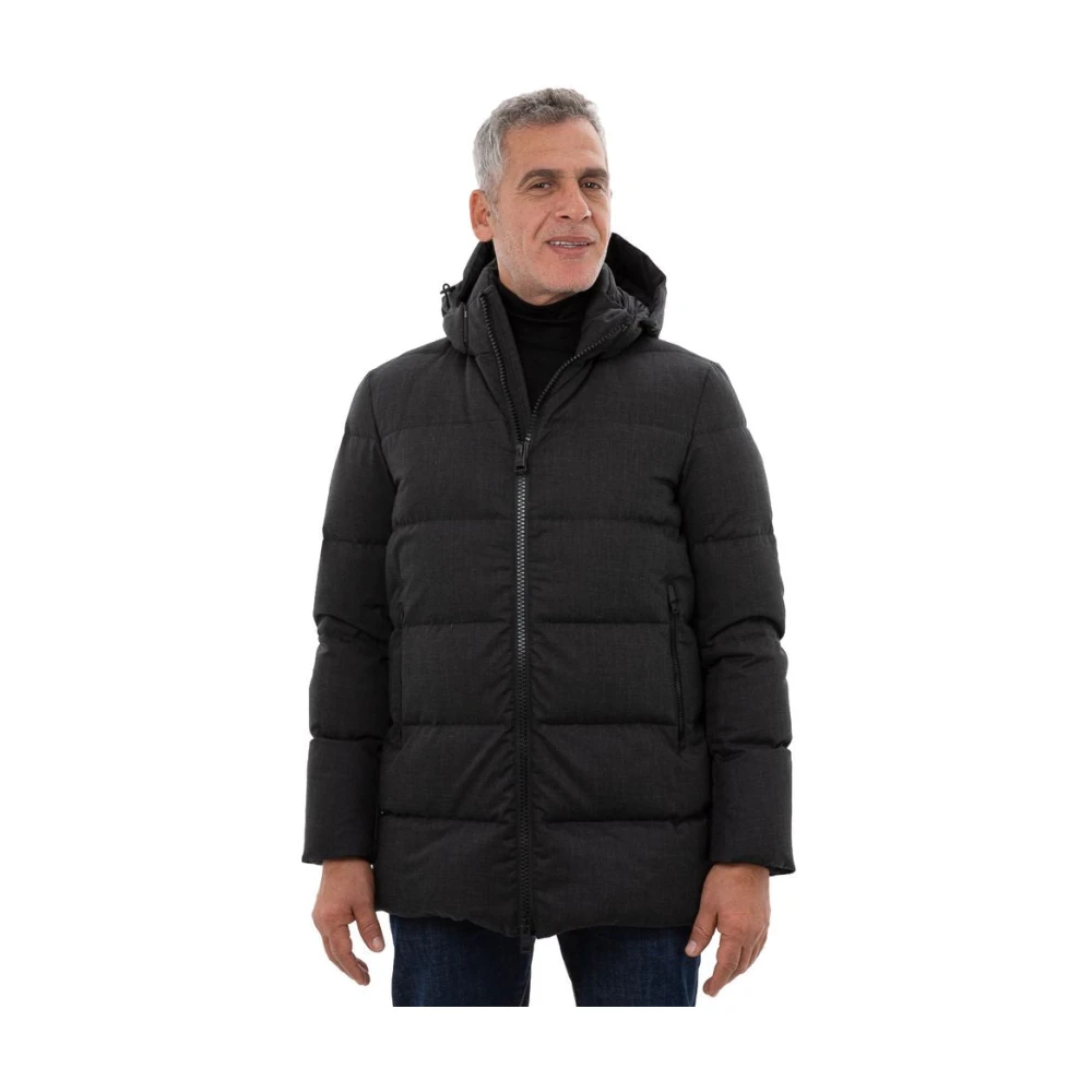 Herno Navy Donsjas met Capuchon Black Heren