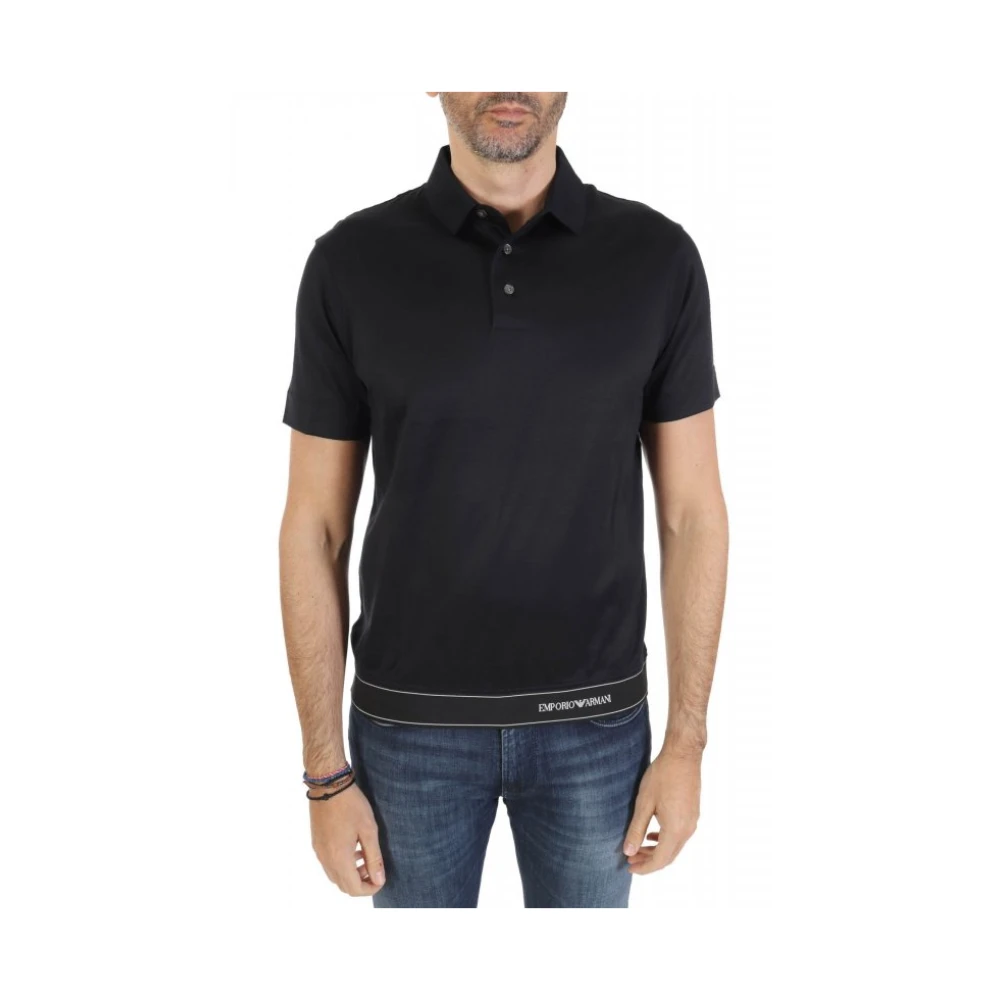 Emporio Armani Herren Blau Logo Poloshirt