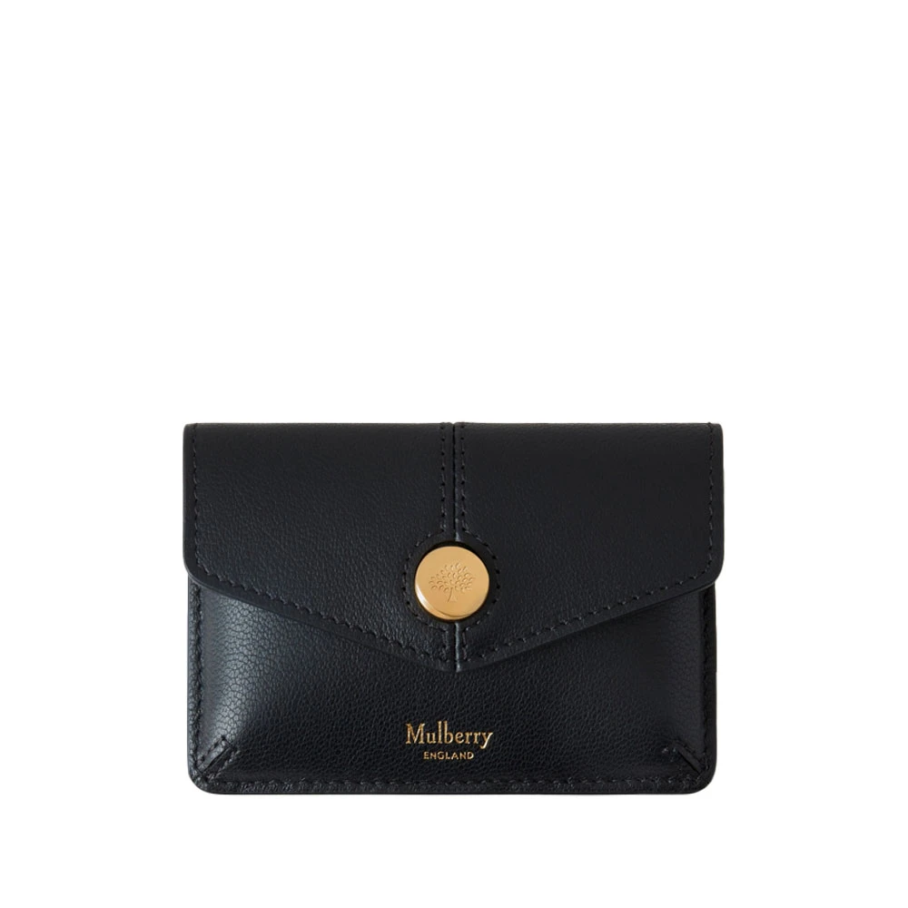 Mulberry Zwarte Drukknop Muntenportemonnee Black Heren