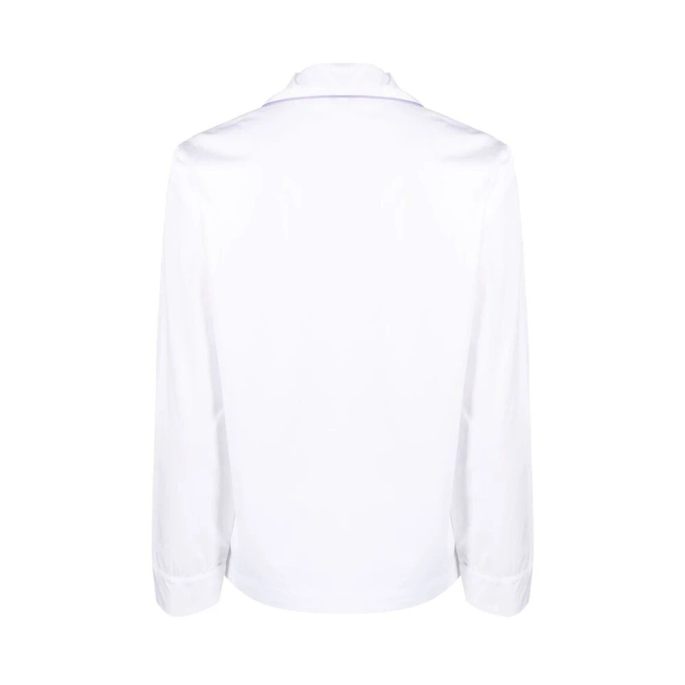 Sporty & Rich Katoenen Pyjama Top met Geborduurd Logo White Dames