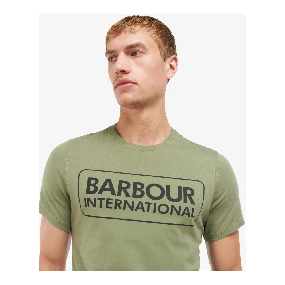 Barbour Essentiële Grote Logo Motor T-Shirt Green Heren