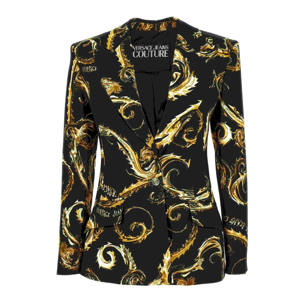 Versace Jeans Couture Blazer met Barocco-motief Black Dames