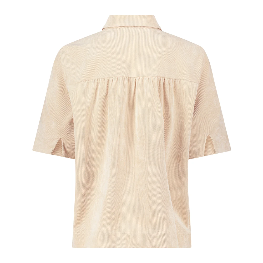 Betty & Co Klassieke Blouse met Zakken Beige Dames