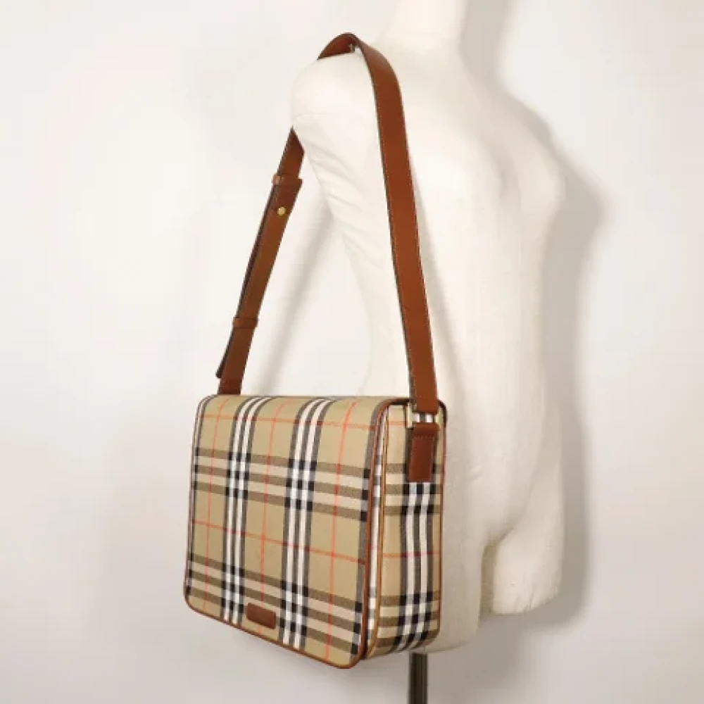 Burberry Vintage Pre-owned Canvas shoulder-bags Beige Dames