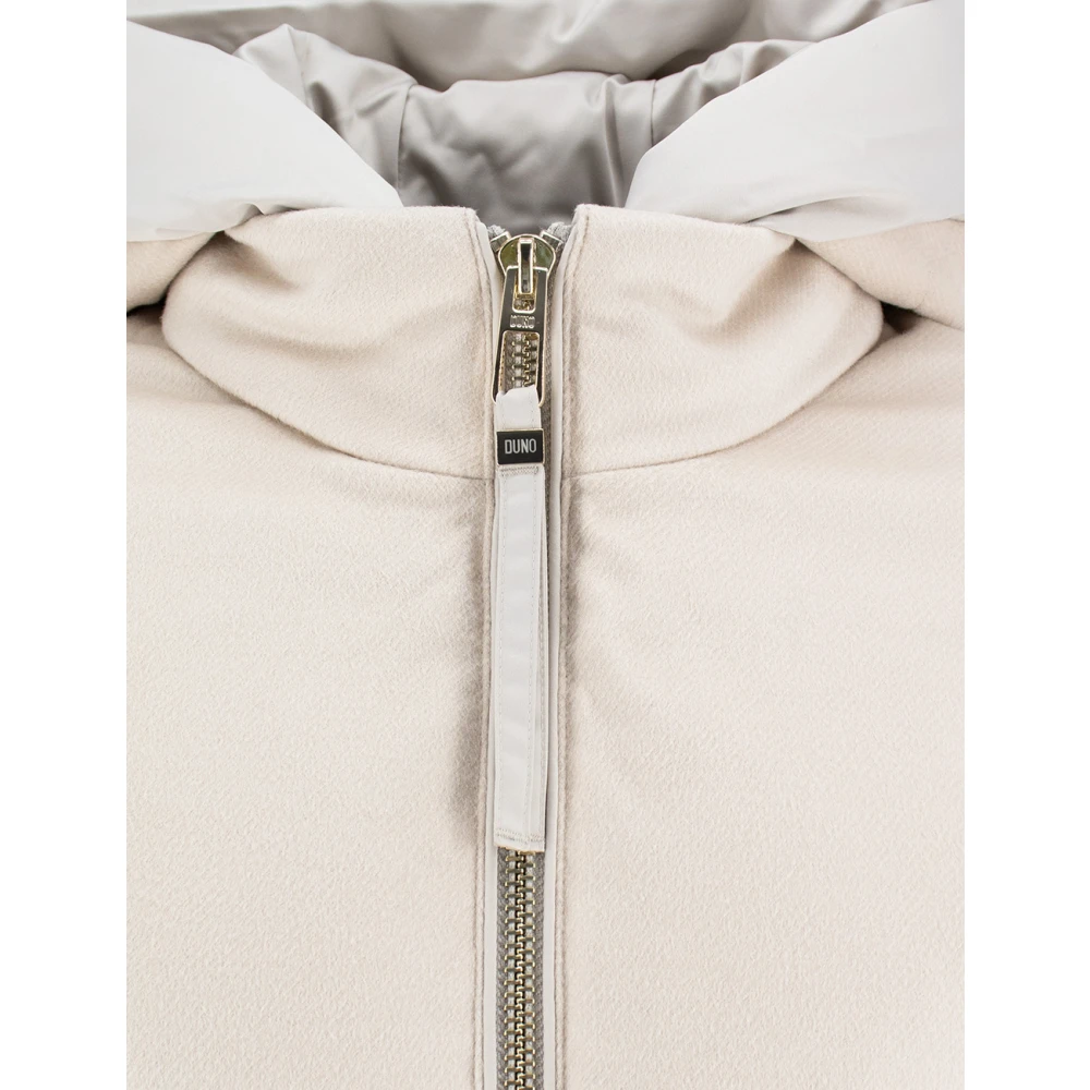 Duno Bi-materiaal Wol & Technische Donsjas White Dames