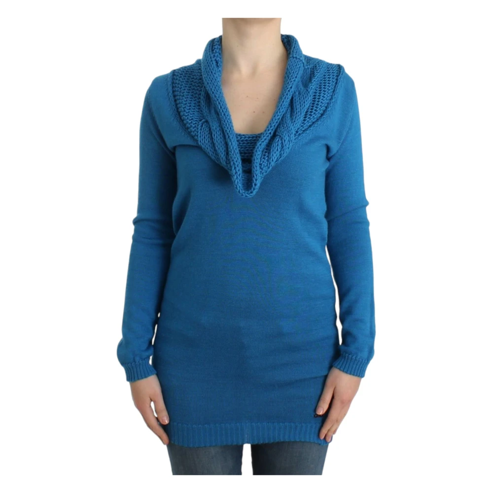 Costume National Blauwe Gebreide Trui met Ronde Hals Blue Dames