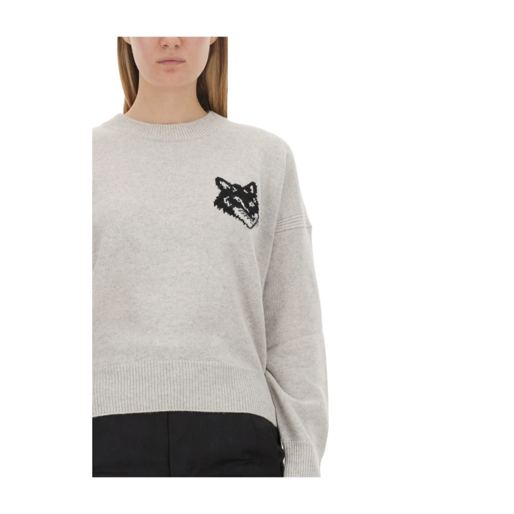 Maison Kitsuné Logo Gebreide kleding voor vrouwen Gray Dames