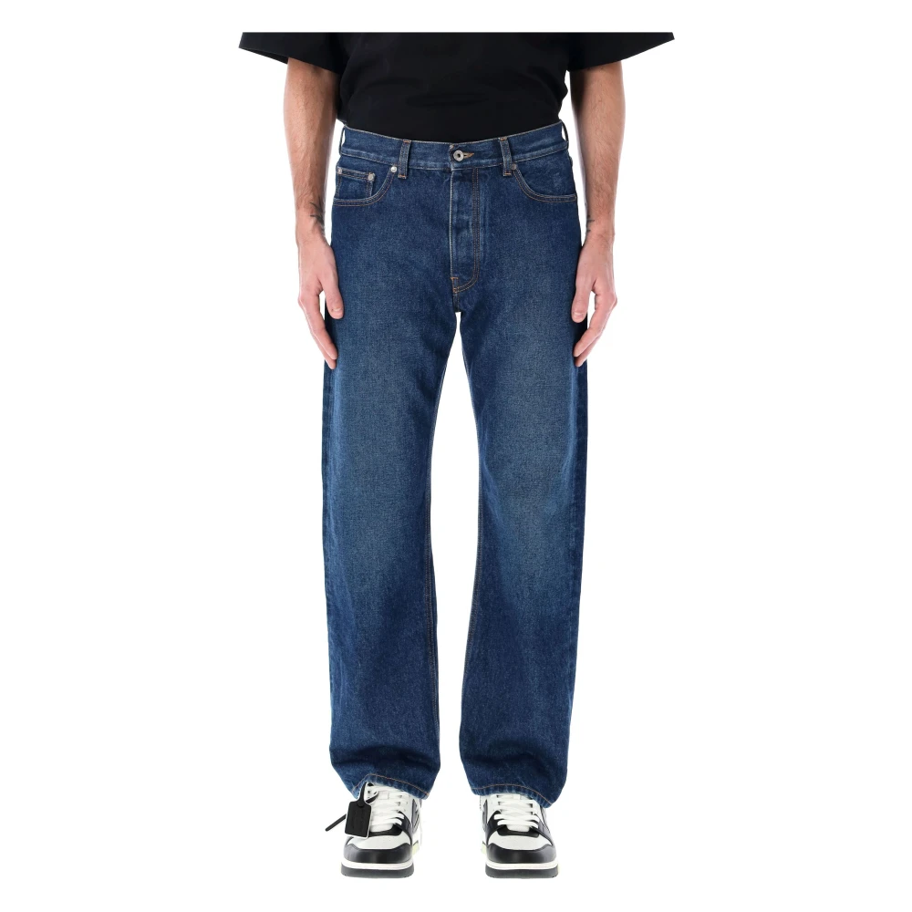 Off White Skate Jeans voor Urban Stijl Blue Heren