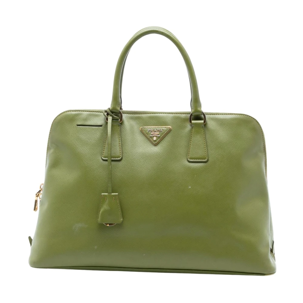Prada Vintage Women's Green Pre-Owned Satchel Bag