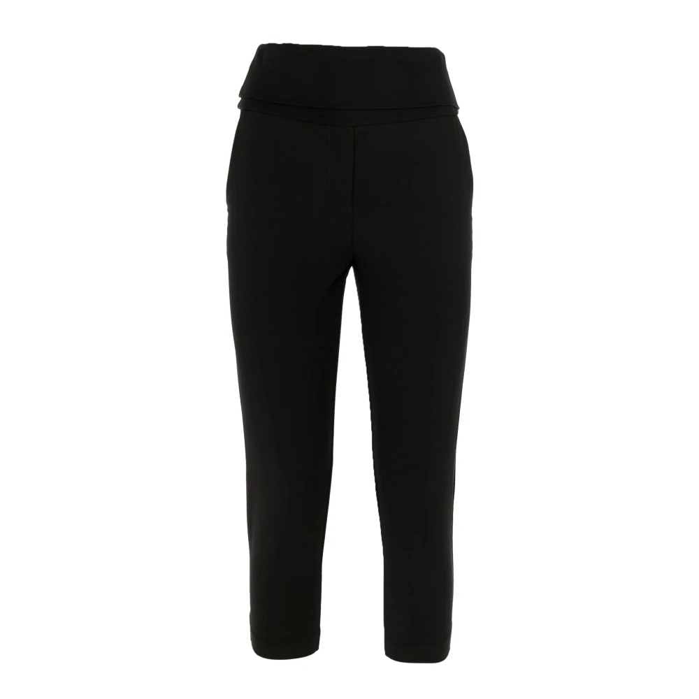 Manila Grace Hoge taille zwarte broek voor vrouwen Black Dames