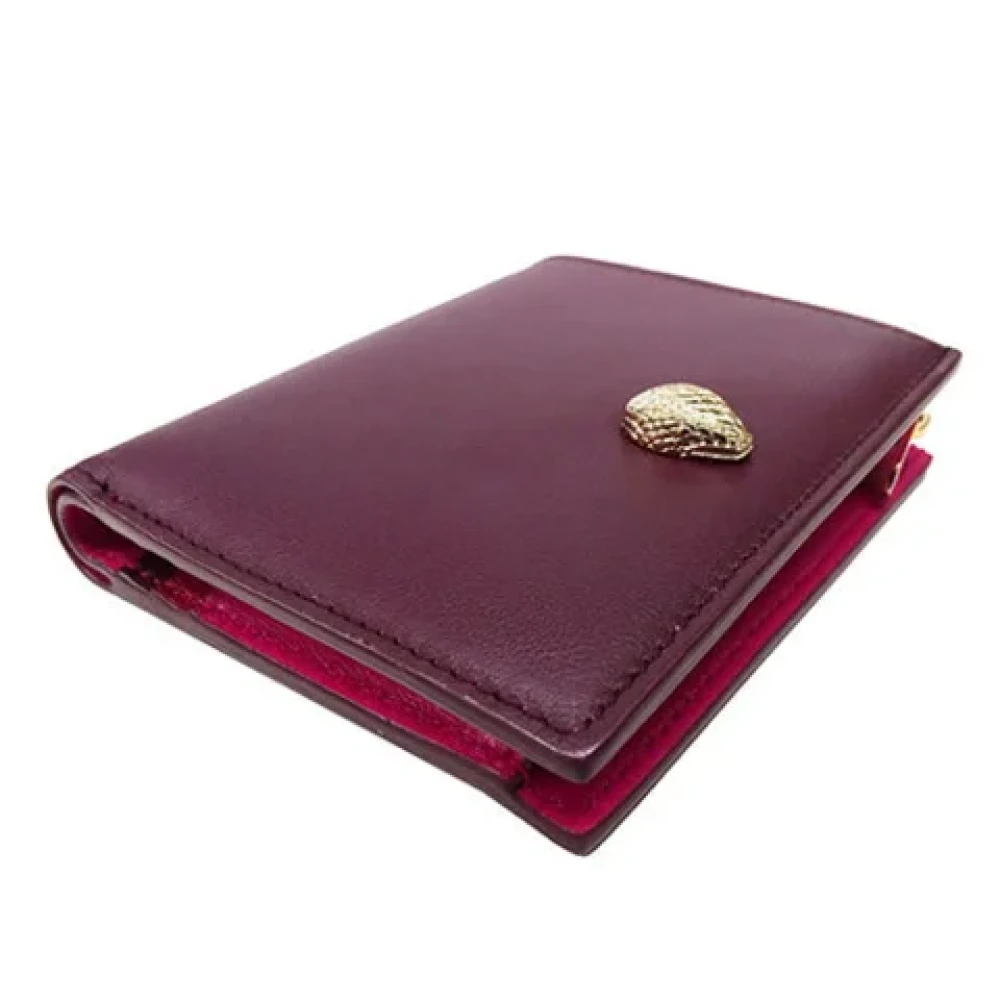 Bvlgari Vintage Pre-owned Leather wallets Red Dames