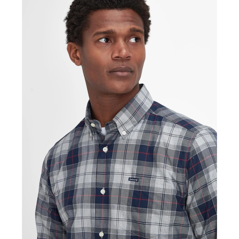 Barbour Blauwe Graniet Maatwerk Overhemd Casual Stijl Blue Heren