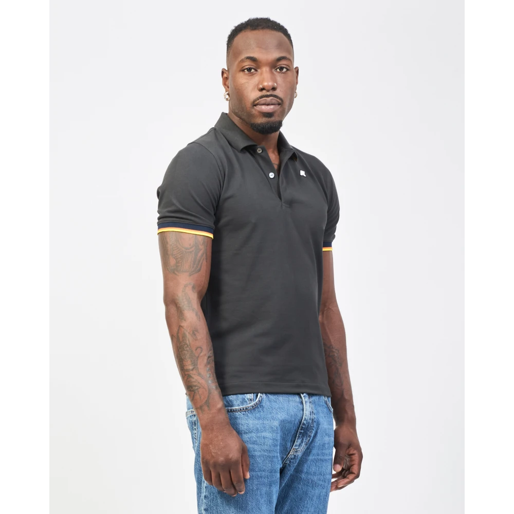 K-way Stretch Katoenen Poloshirt Vincent Black Heren