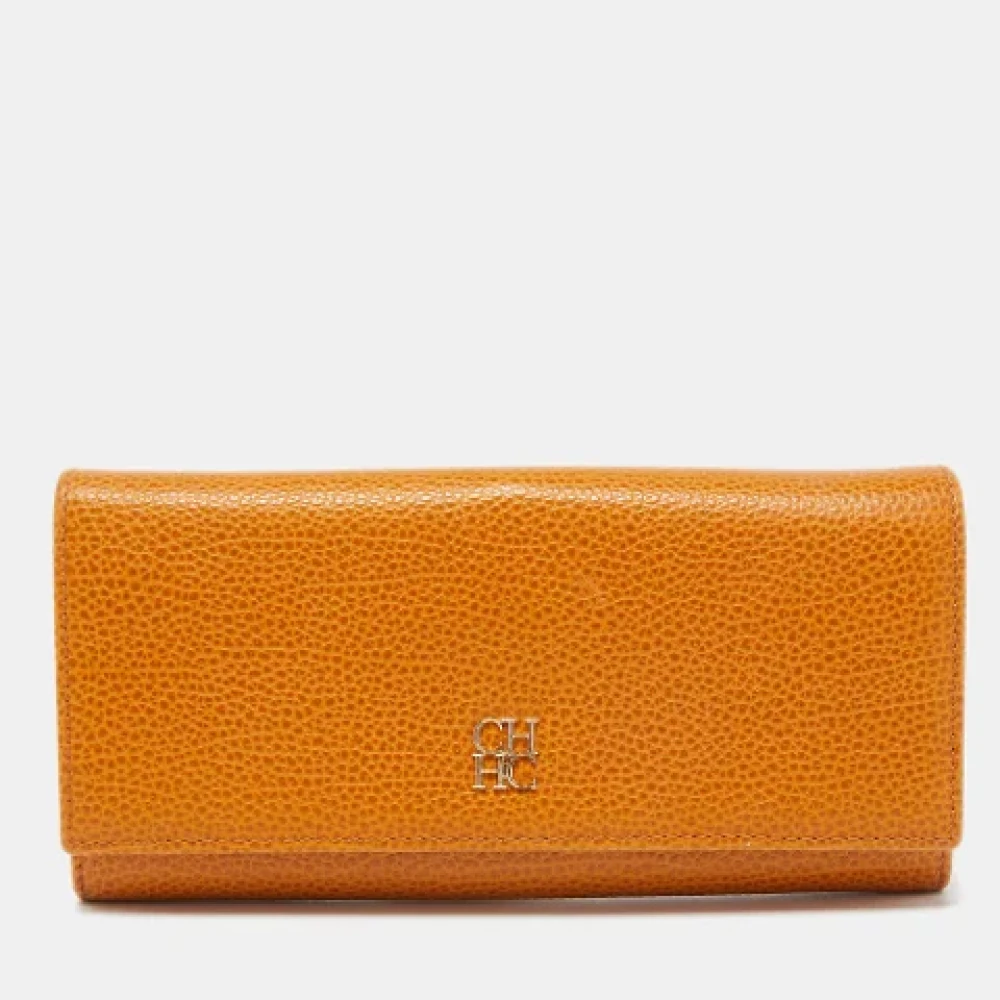 Carolina Herrera Pre-owned Leather wallets Beige Dames