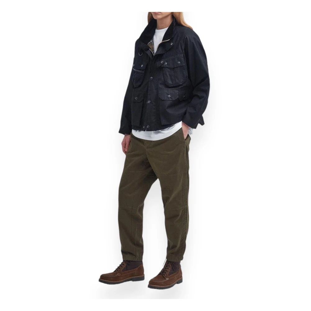 Barbour Waxjas met aangepaste Dryfly-stijl Black Heren