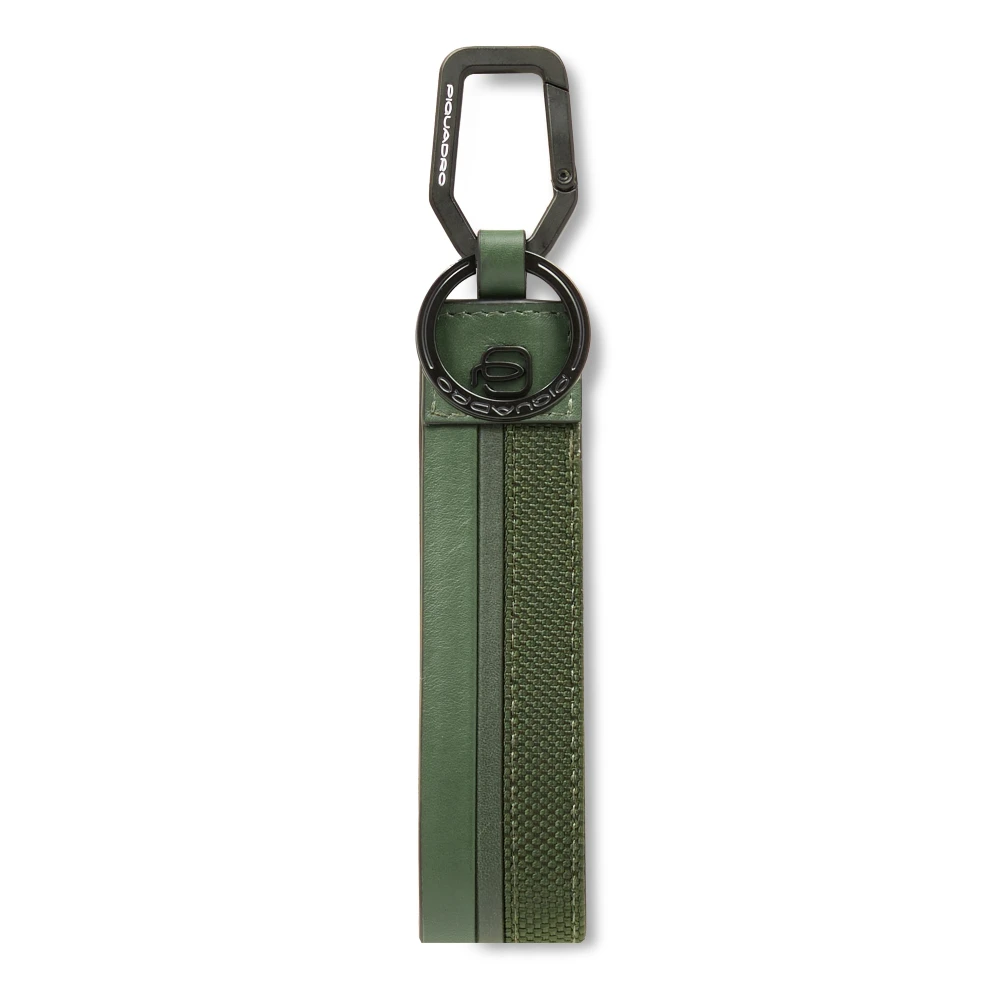 Piquadro Herr Grön Accessoarer One Size, Läder, Karbinhake Nyckelring