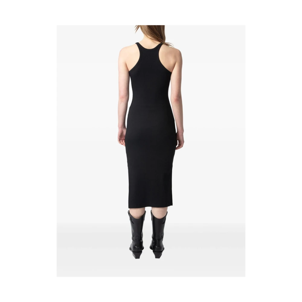 Zadig & Voltaire Zwarte Mouwloze Jurk met Scoop Neck Black Dames