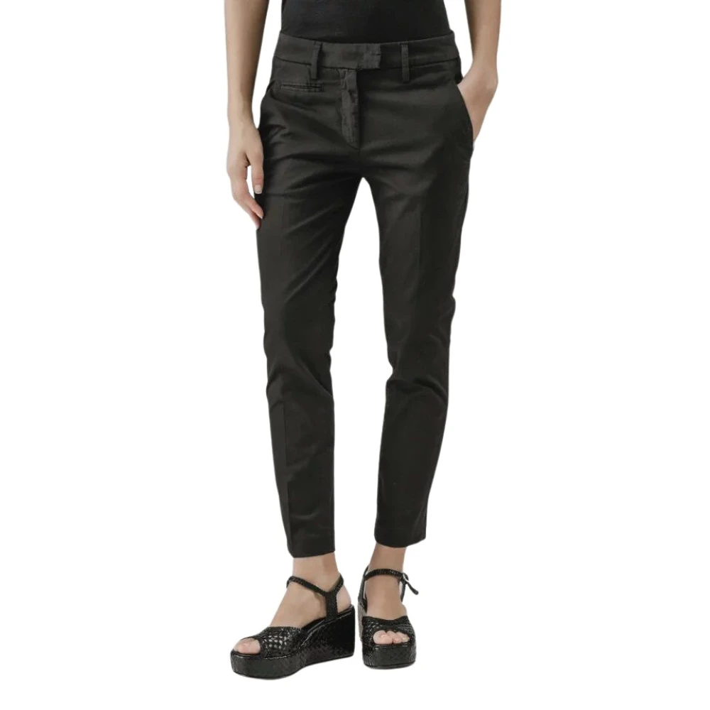 Dondup Kvinno Svart Byxor Dam, W25, Slim-Fit Byxor
