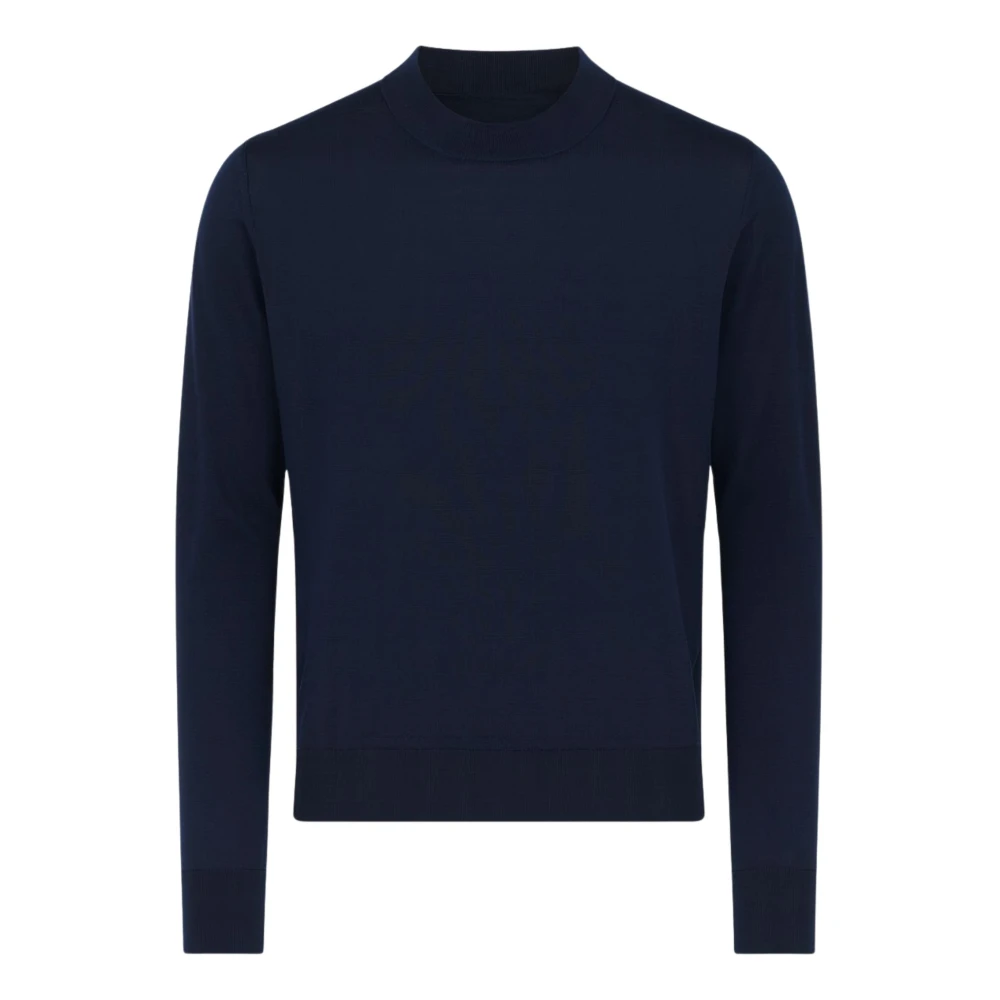 Paolo Pecora Men's Blue Maglia Girocollo Lana Merino Extrafine - Round-Neck Knitwear - S - Knitwear
