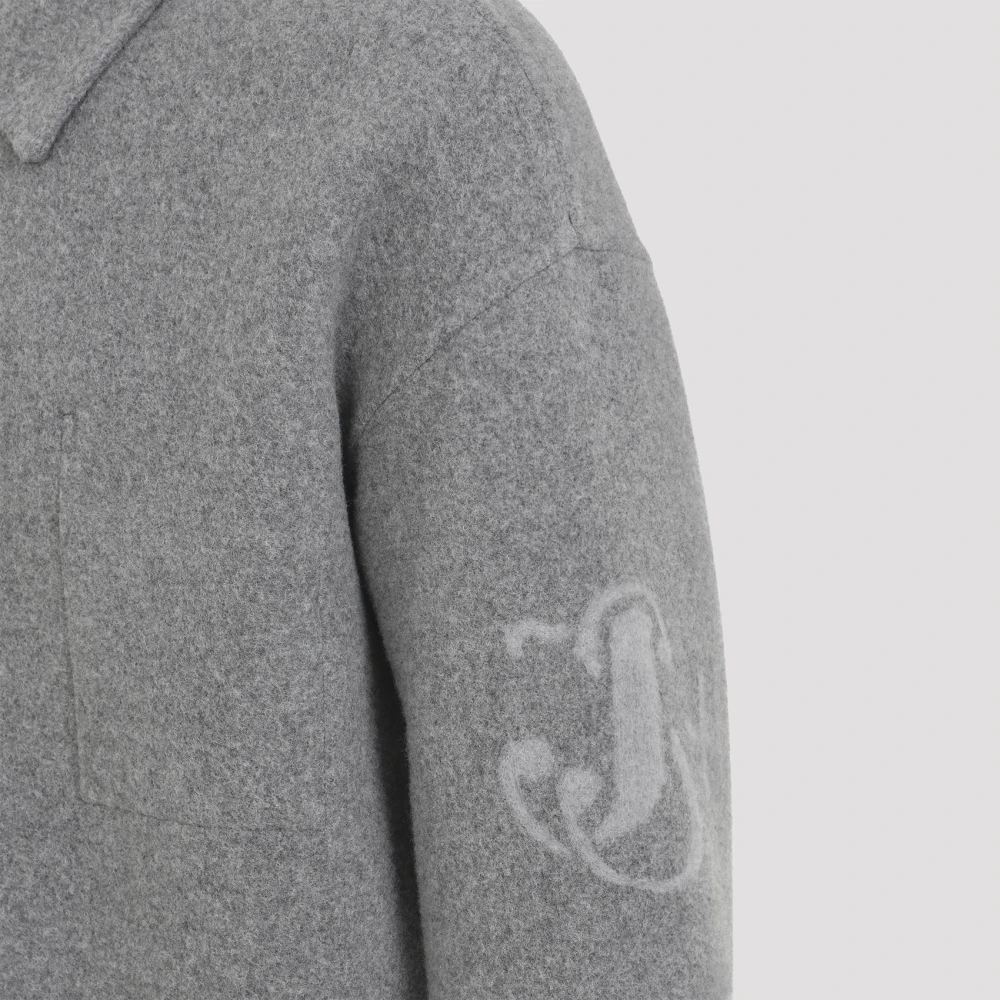 Jil Sander Elegante Grijze Wollen Jas Aw24 Gray Heren