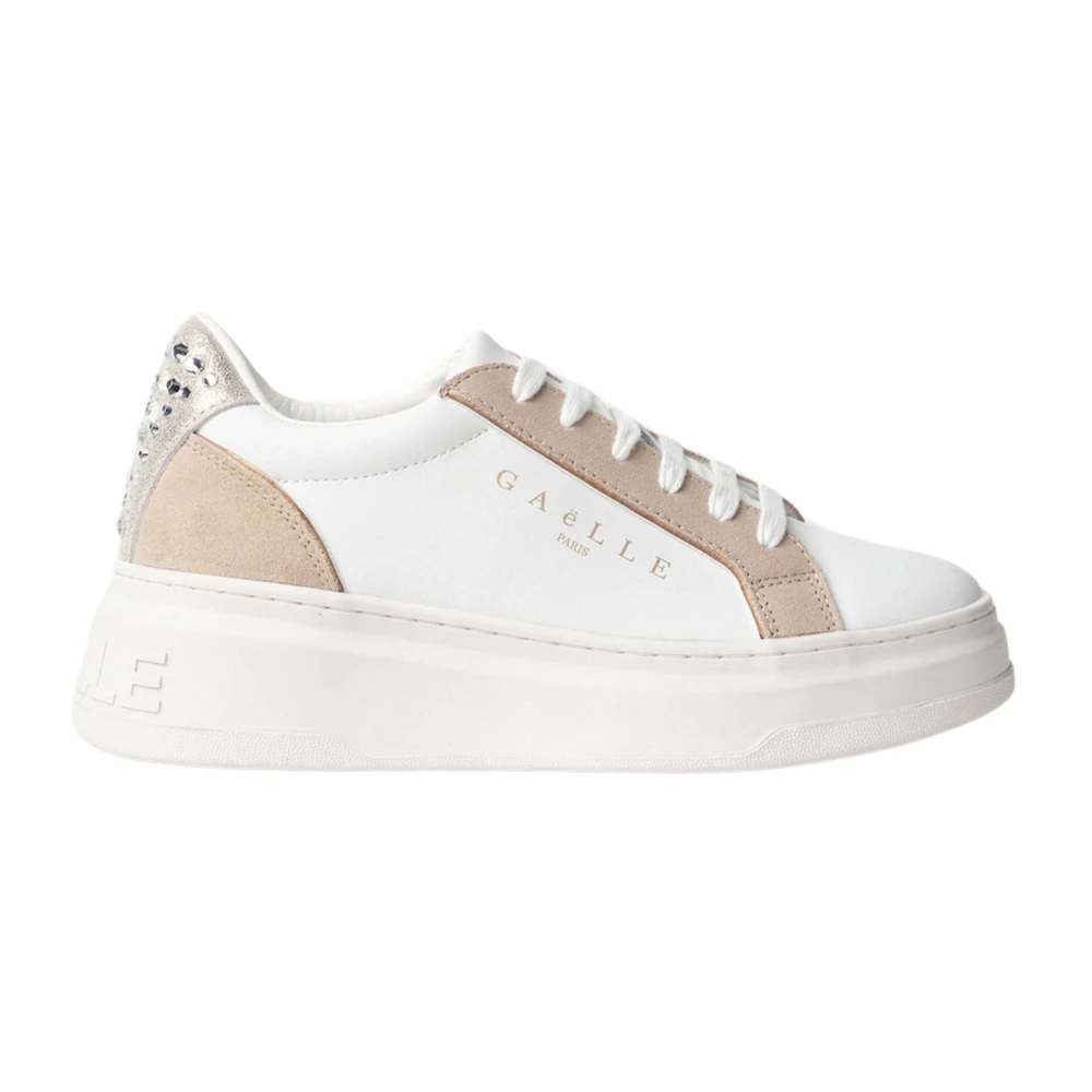 Gaëlle Paris Sneakers Addict IN Action Suede Strass Dames Schoenen Wit