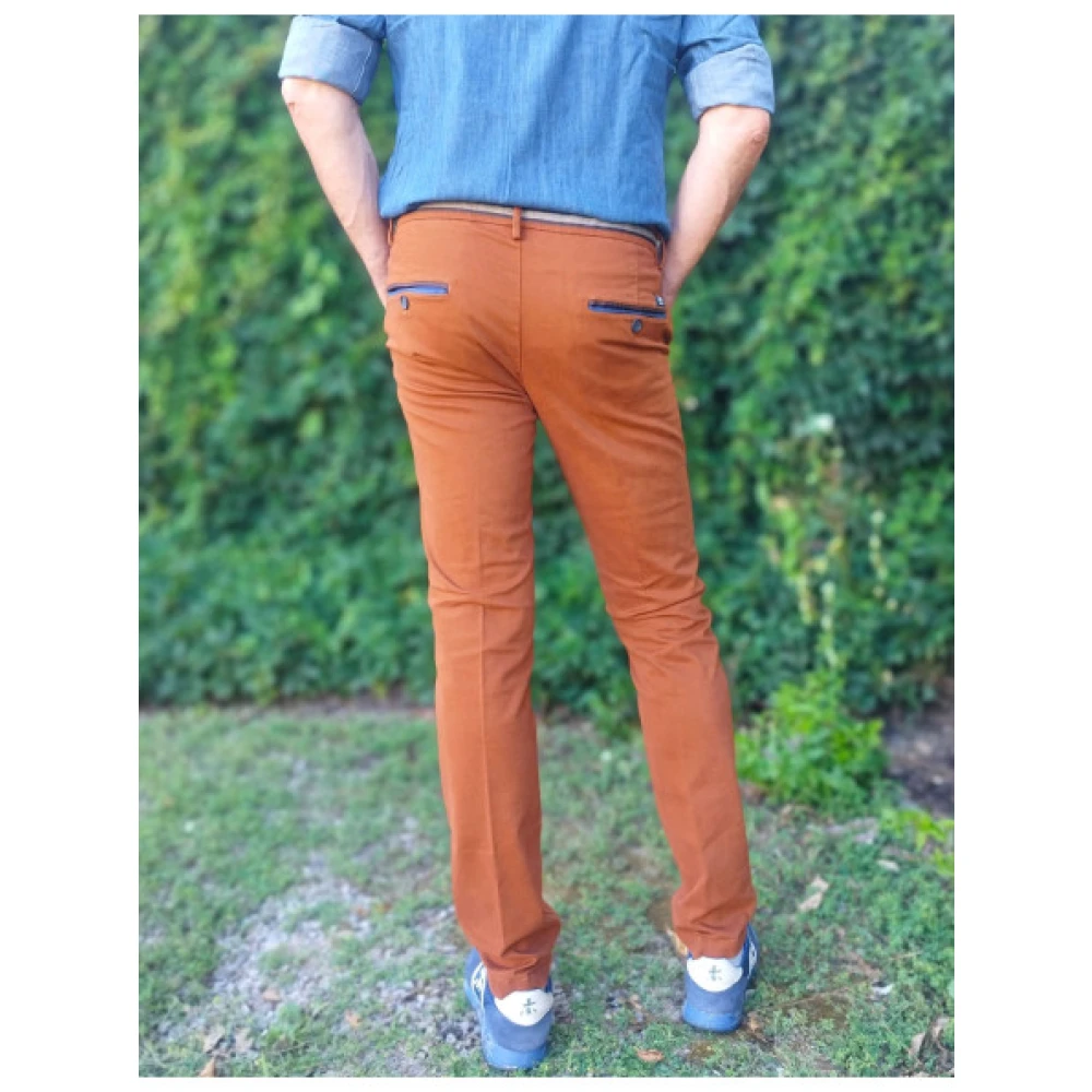 Mason's Slim Fit Chino Broek Brown Heren