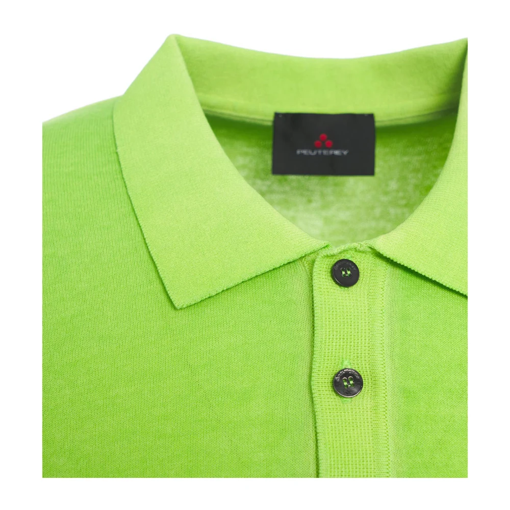 Peuterey Italiaans Polo Shirt met Logo Details Green Heren