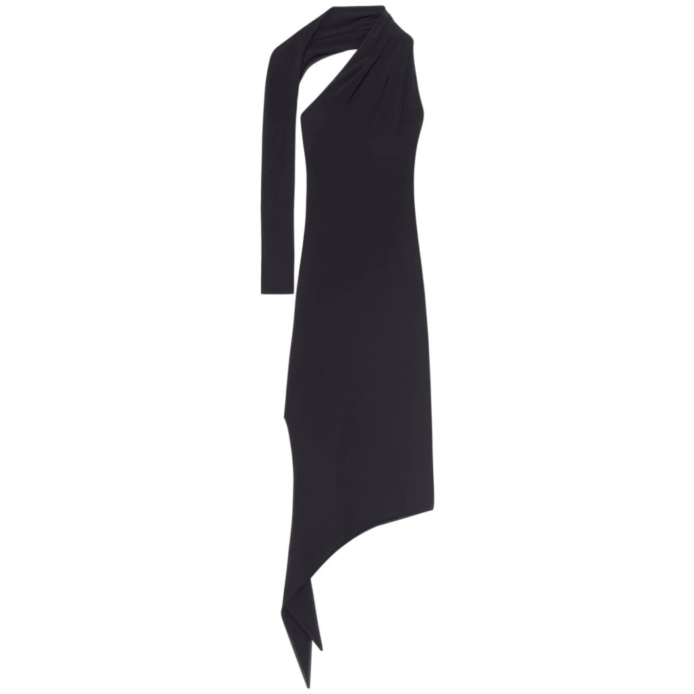 Courrèges Zwarte Asymmetrische Feestjurk Black Dames