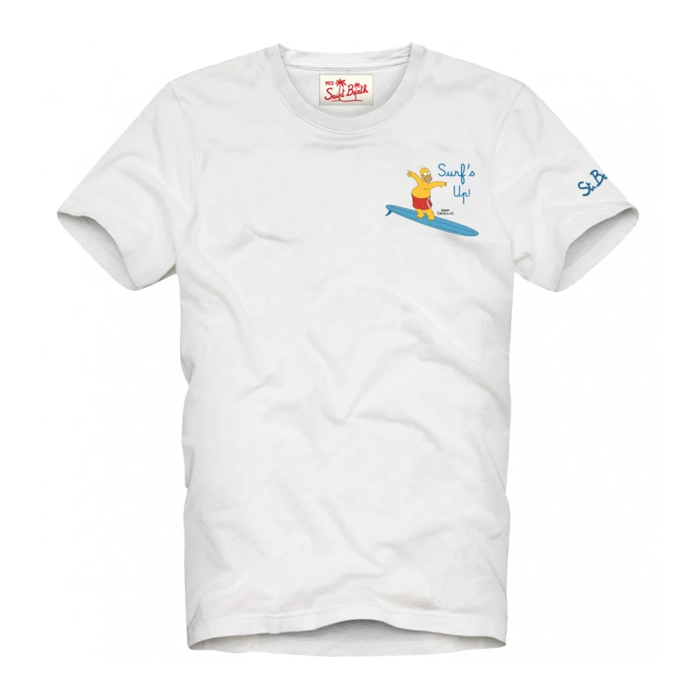 Saint Barth Homer Surf T-Shirt White Heren