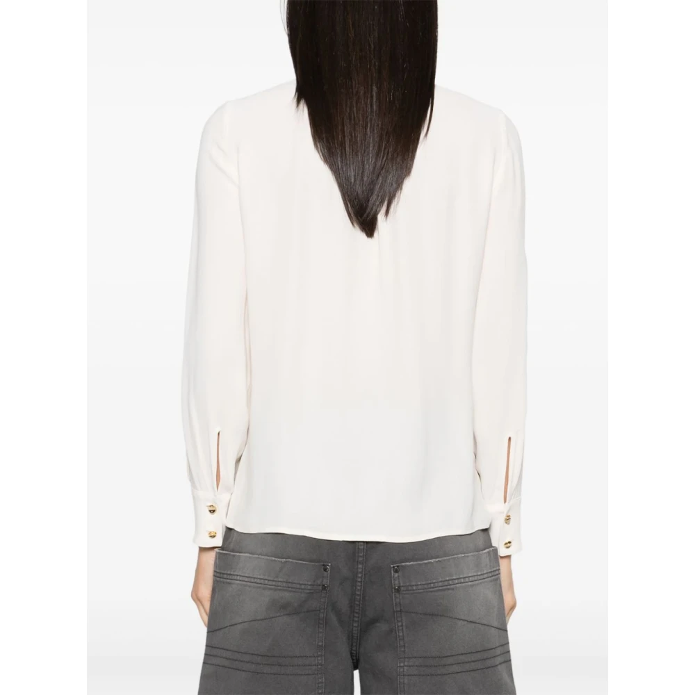 Elisabetta Franchi Witte Blouse voor Vrouwen Elegante Stijl White Dames