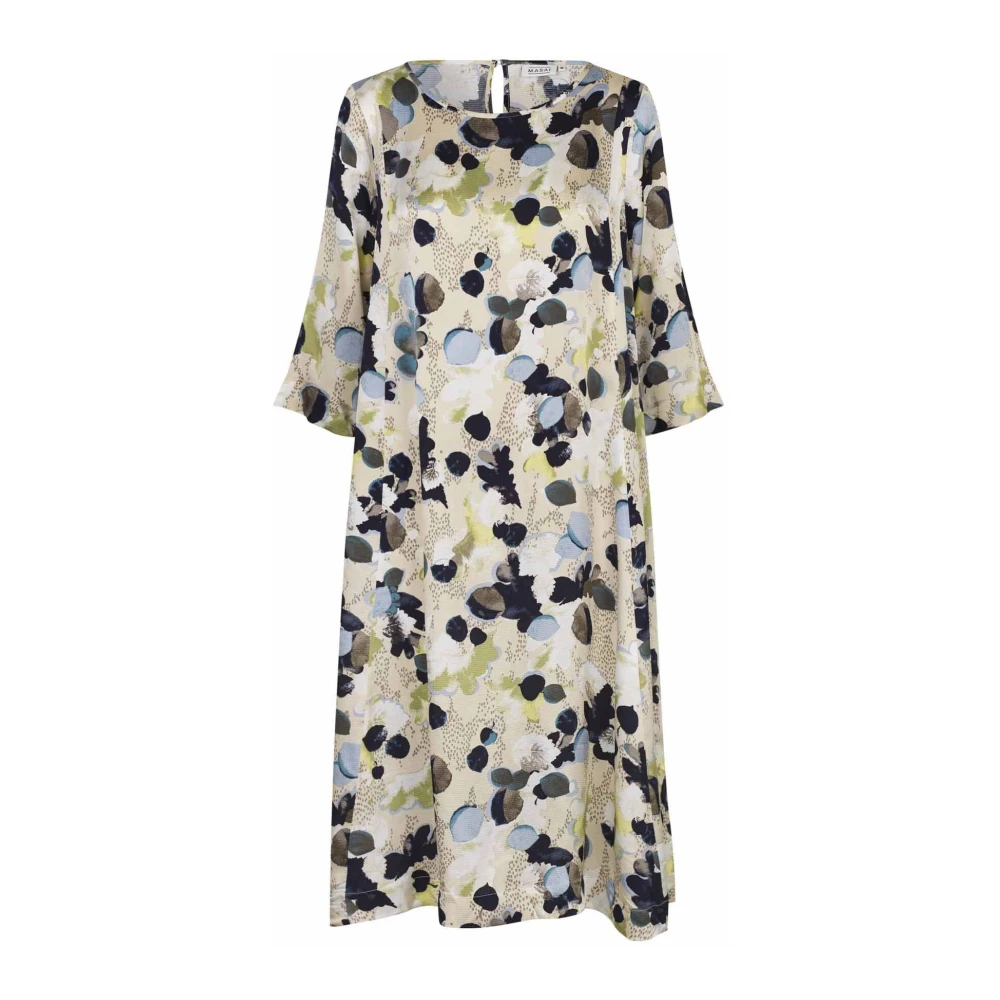 Masai Gedrukte Jurk met 3 4 Mouwen Multicolor Dames