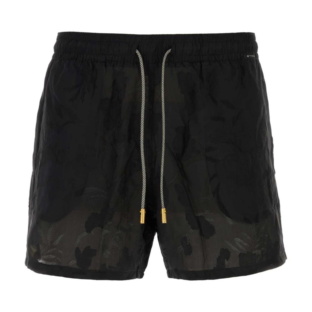 ETRO Zwarte Viscose Bermuda Shorts Black Heren