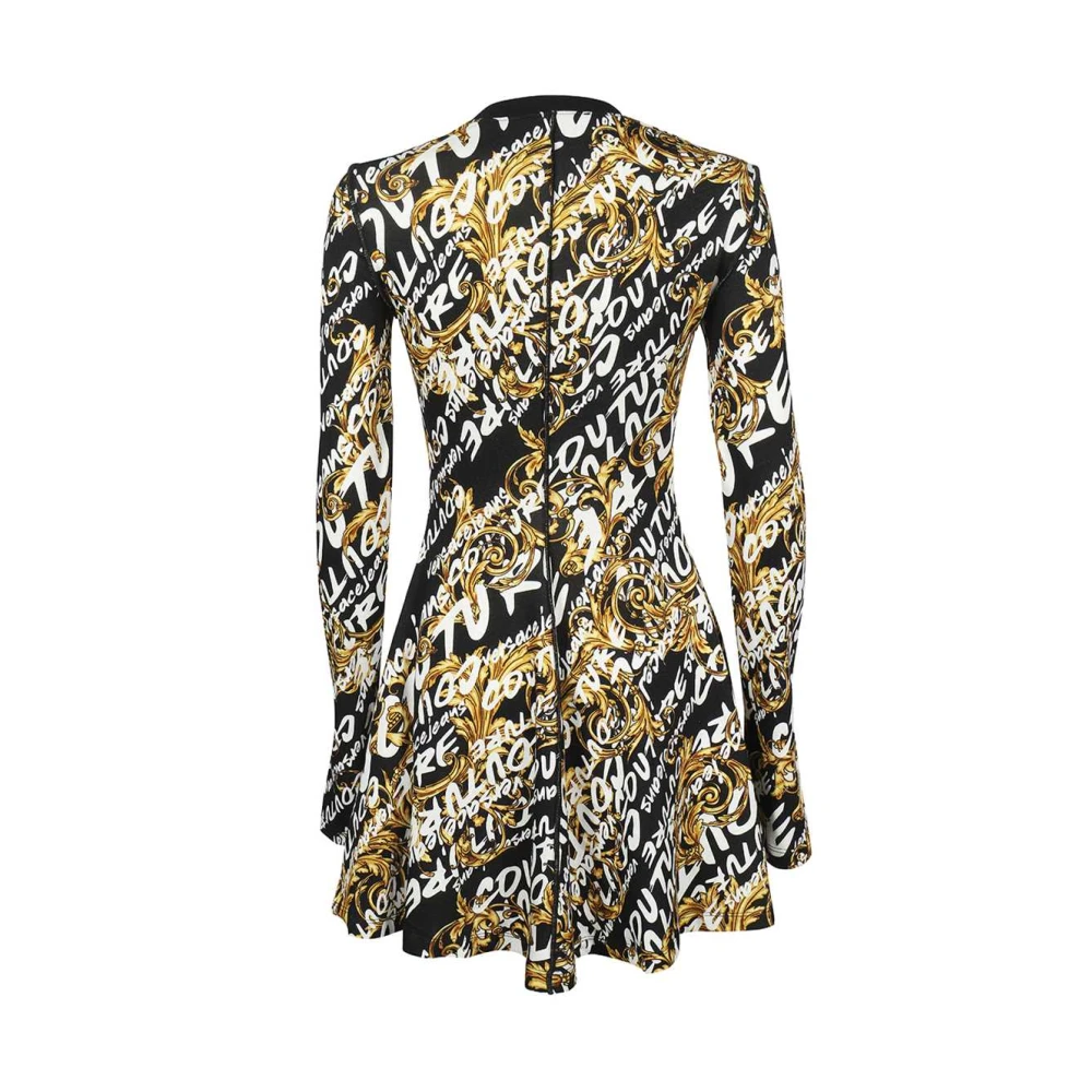 Versace Jeans Couture Katoenen Jurk met Logo Print Multicolor Dames