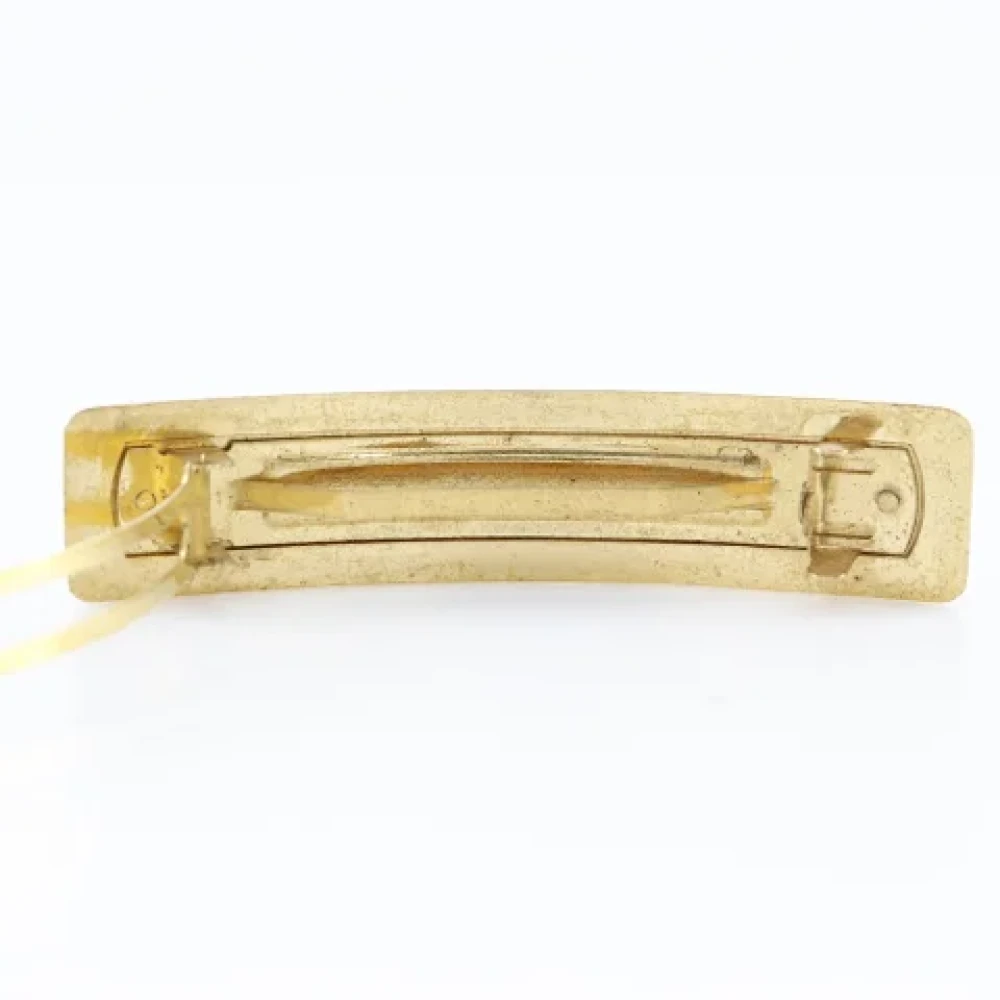Chanel Vintage Pre-owned Metal hair-accessories Yellow Dames