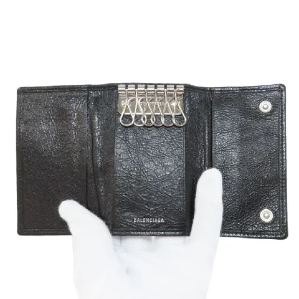 Balenciaga Vintage Pre-owned Leather key-holders Black Dames