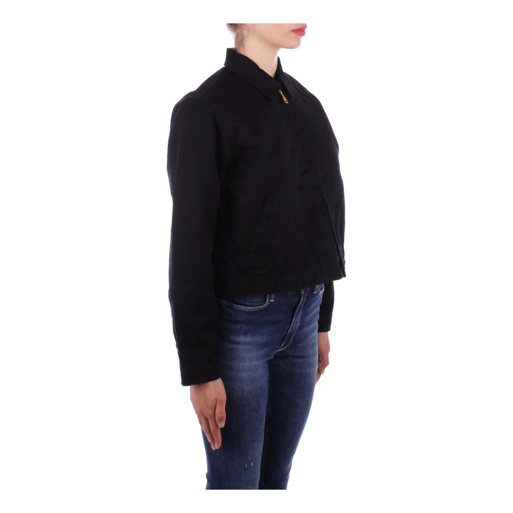 Dickies Zwarte Logo Front Zip Jas Black Dames