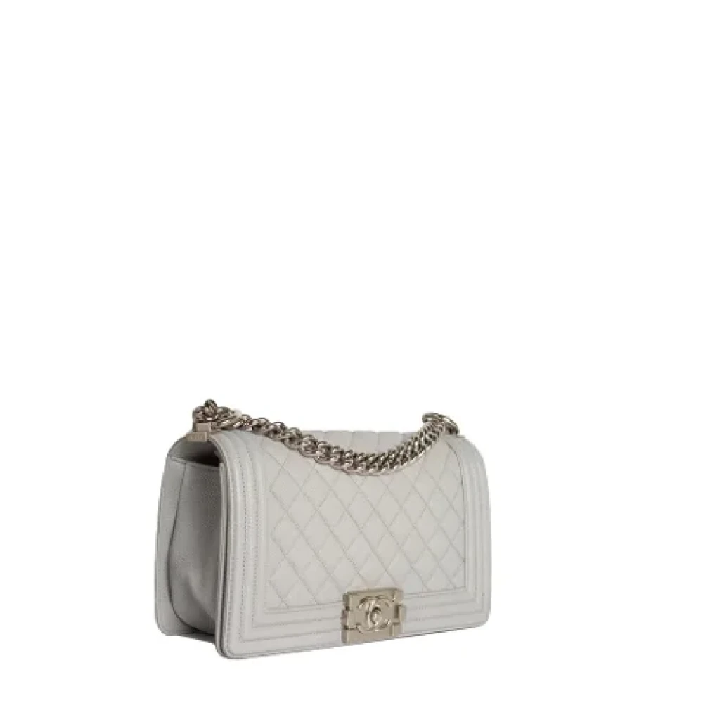Chanel Vintage Pre-owned Leather chanel-bags Gray Dames