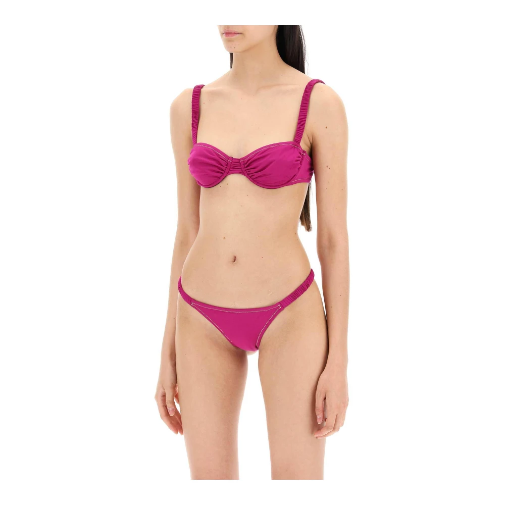 Reina Olga Balconette Bikini Set High-Cut Bottoms Purple Dames