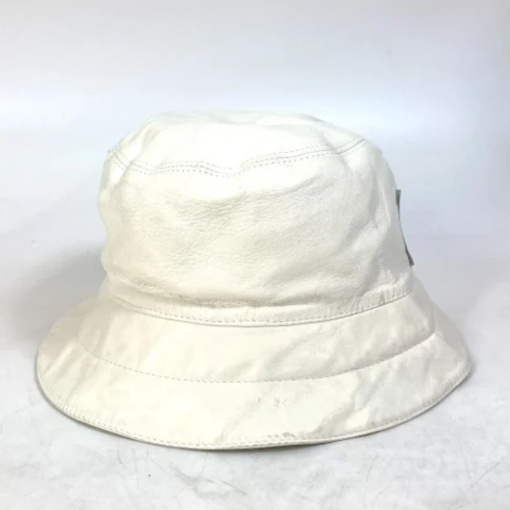 Louis Vuitton Vintage Pre-owned Leather hats White Dames