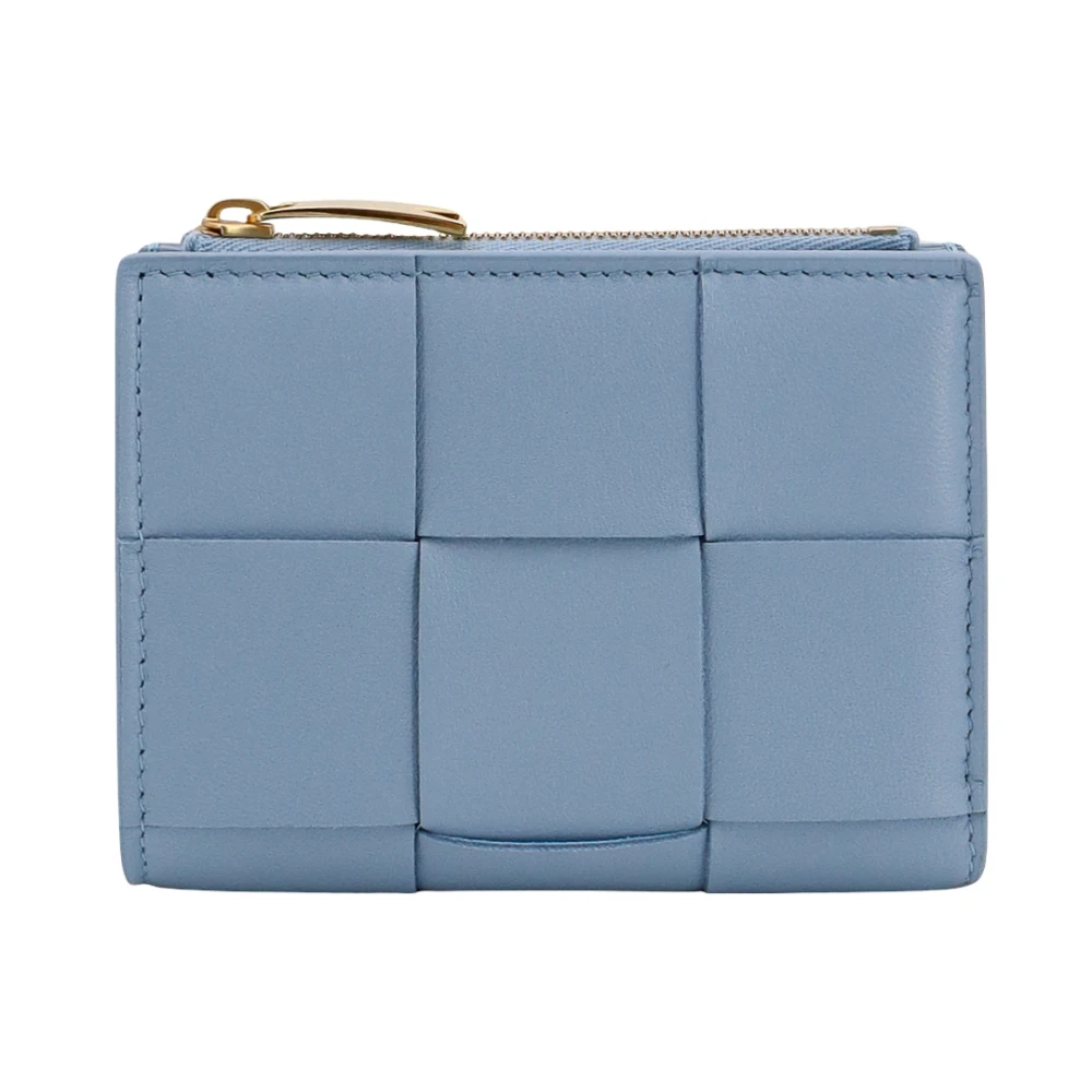 Bottega Veneta Compacte witte portemonnee met Maxi Intrecciato Blue Dames