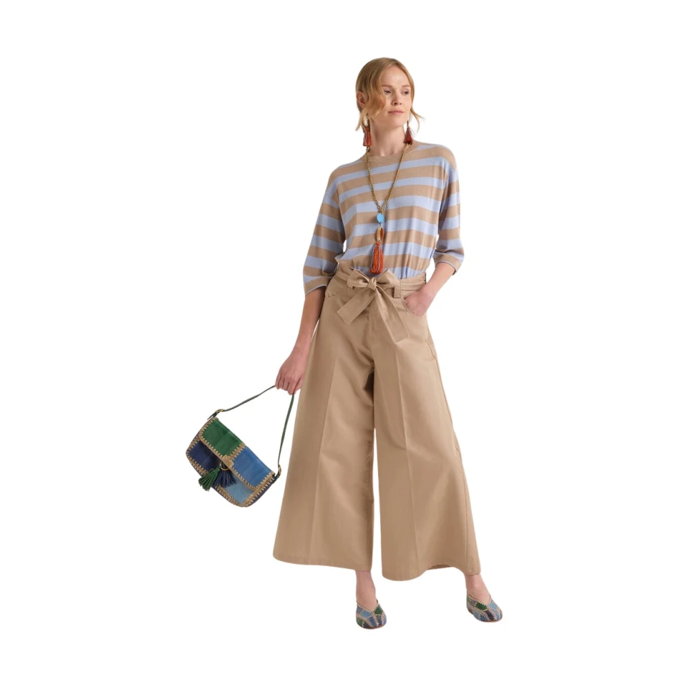 Maliparmi Vrouw Beige Broeken Dames, M, Katoen, Stretch Katoenen Broek