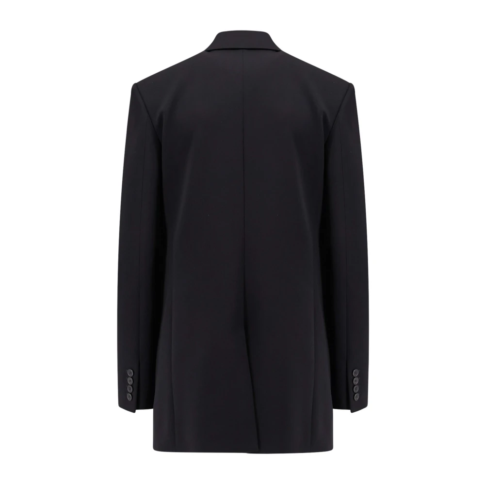 Saint Laurent Wollen Blazer met Peak Revers Black Dames